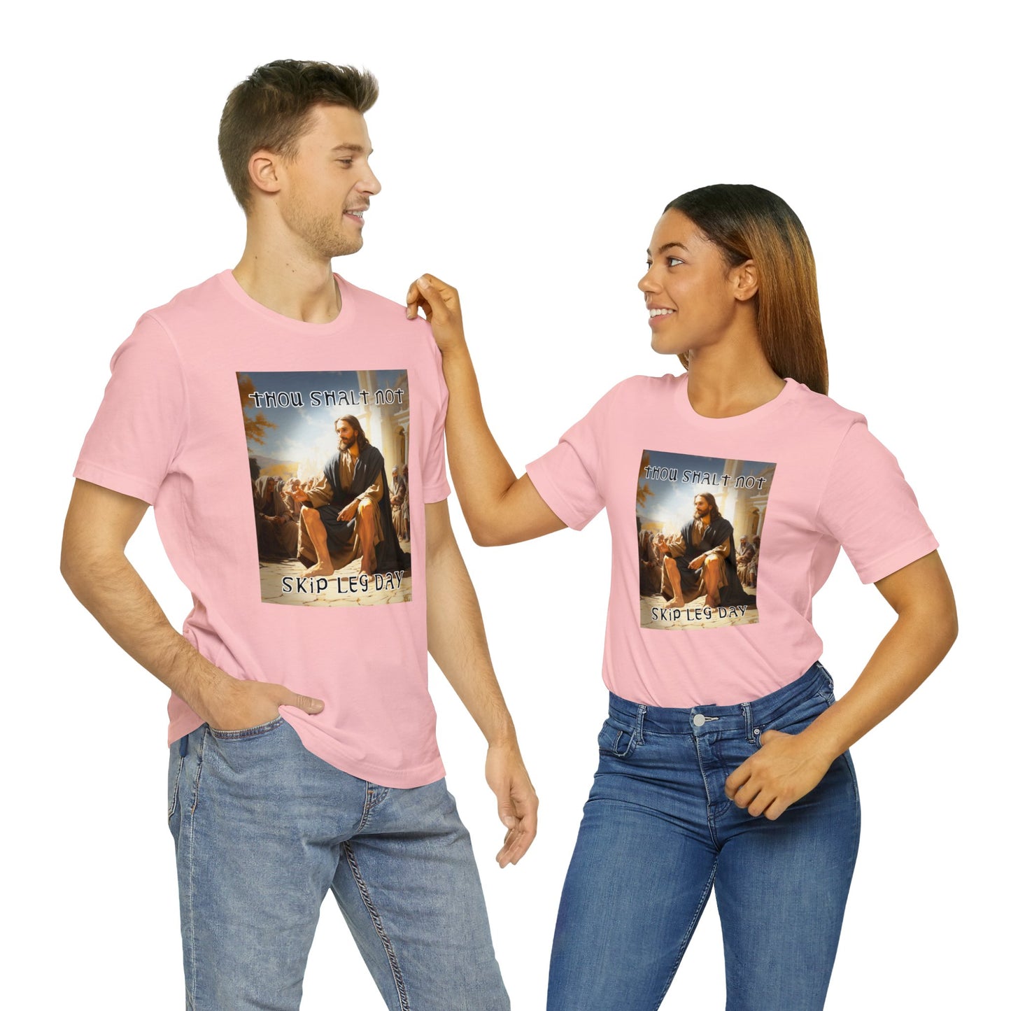 Thou Shalt Not Skip Leg Day - Jesus Christ -Unisex Jersey Short Sleeve Tee