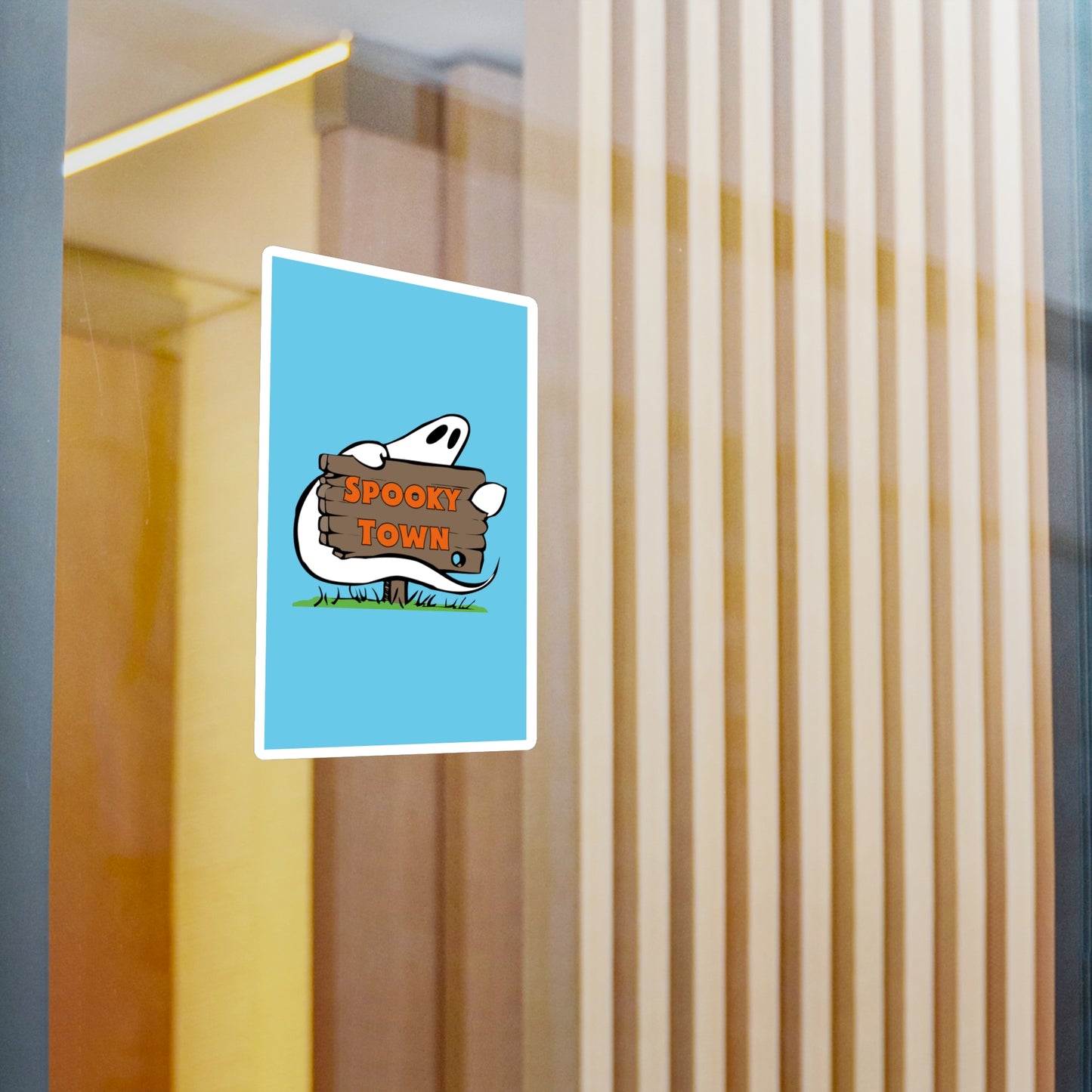 Spooky Town Ghost Sign (Blue) - Spoopy Collection - Kiss-Cut Vinyl Decals