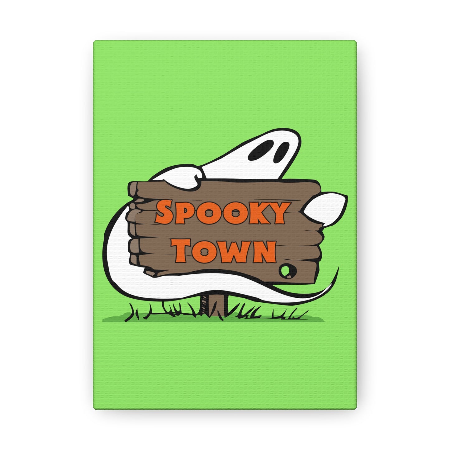 Spooky Town Ghost Sign (Green) - Spoopy Collection - Canvas Gallery Wraps