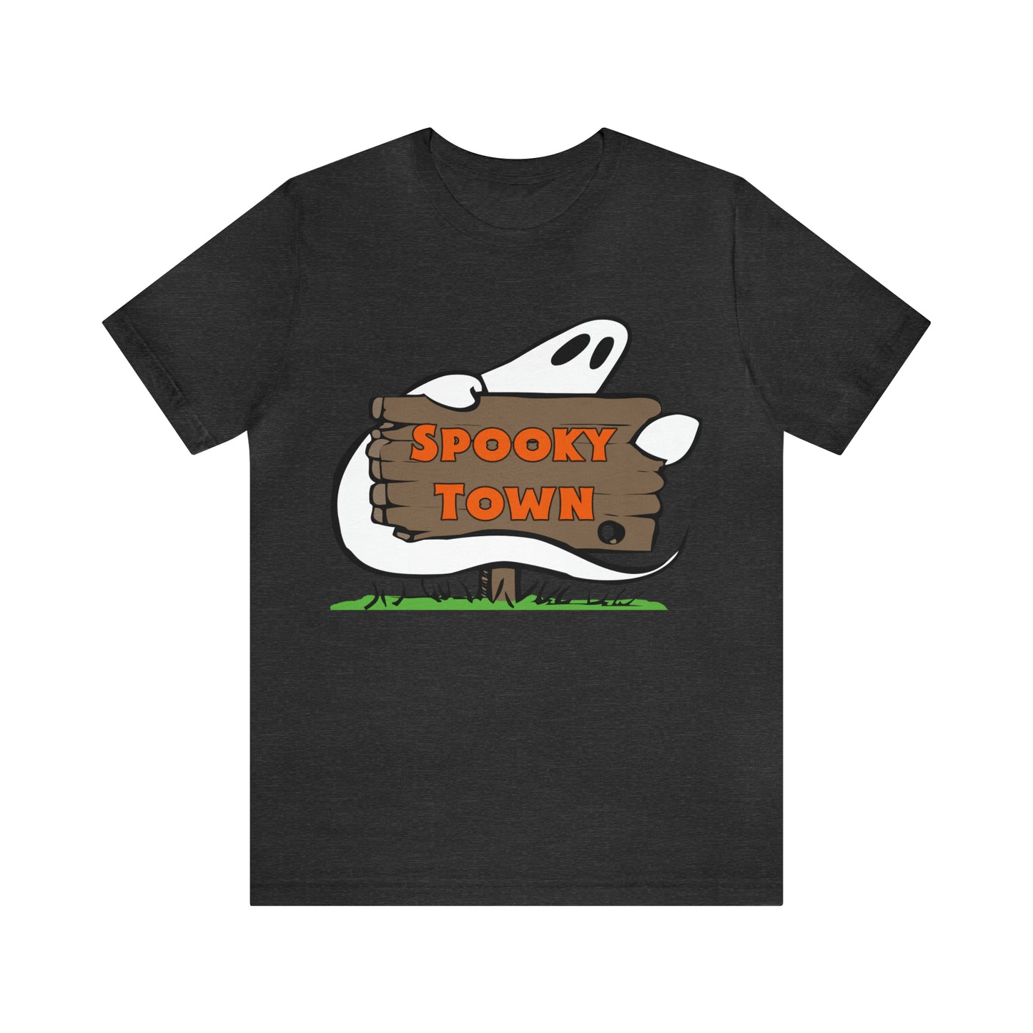 Spooky Town Ghost Sign - Spoopy Collection - Unisex Jersey Short Sleeve Tee