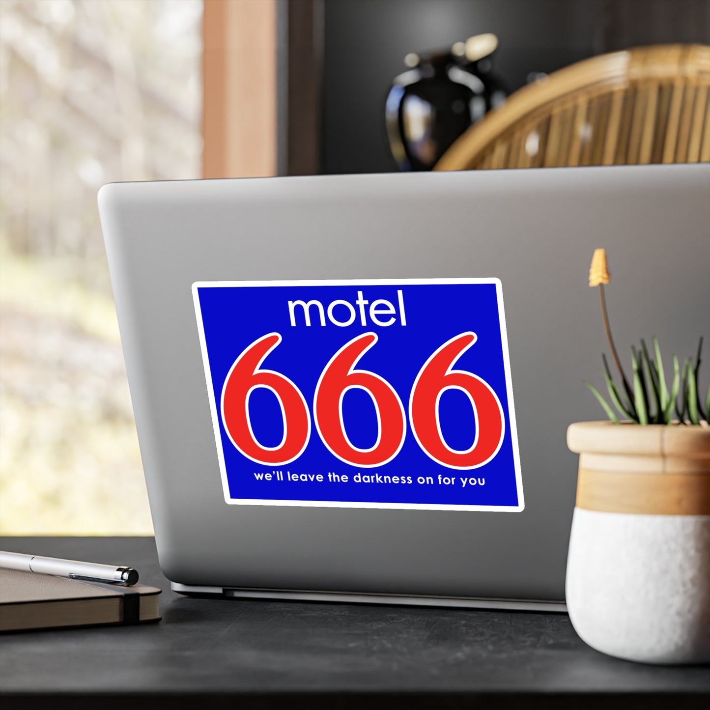 Motel 666 - We'll Leave The Darkness on for You - Motel 6 parody - Kiss-Cut Vinyl Decals