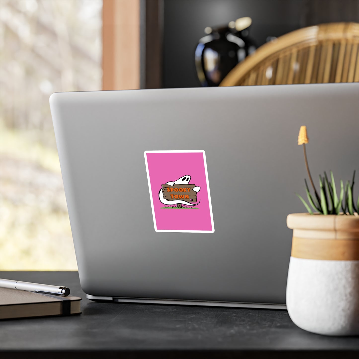 Spooky Town Ghost Sign (Pink) - Spoopy Collection - Kiss-Cut Vinyl Decals