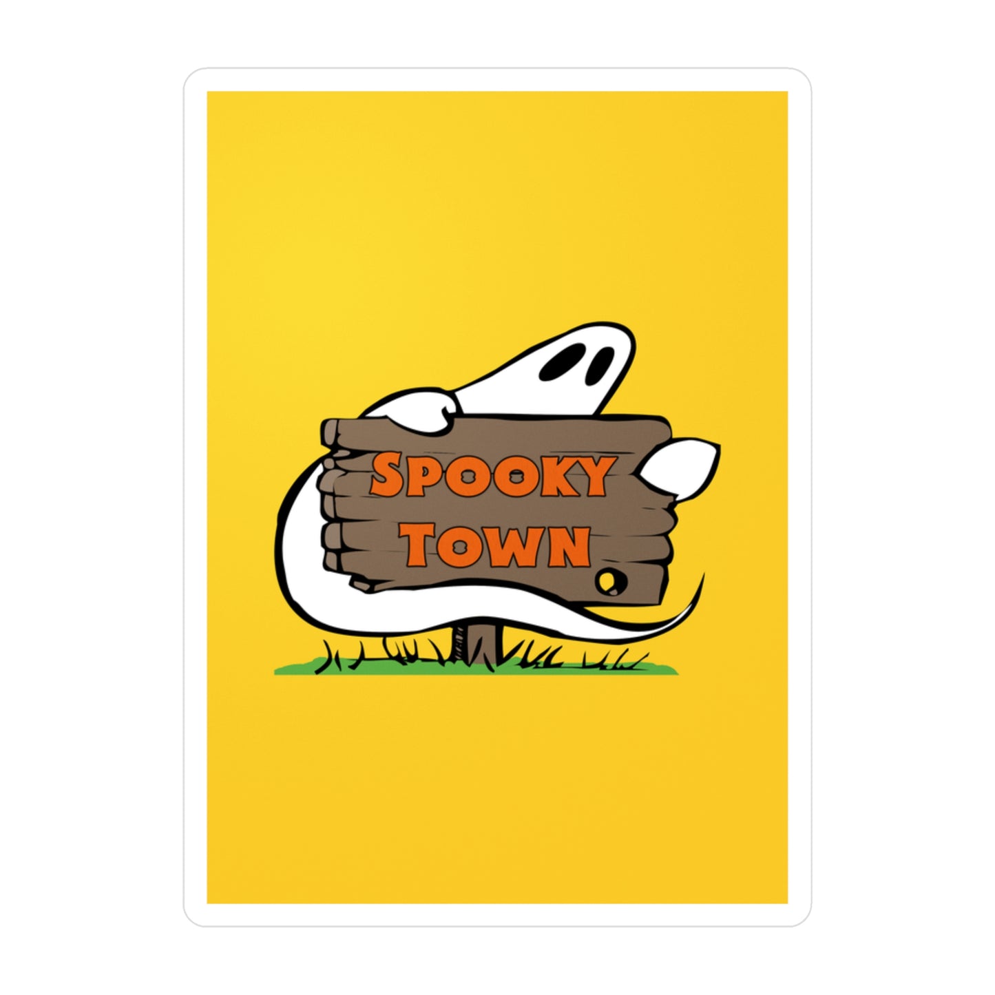 Spooky Town Ghost Sign (Yellow) - Spoopy Collection - Kiss-Cut Vinyl Decals