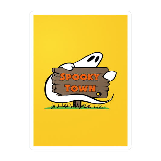 Spooky Town Ghost Sign (Yellow) - Spoopy Collection - Kiss-Cut Vinyl Decals