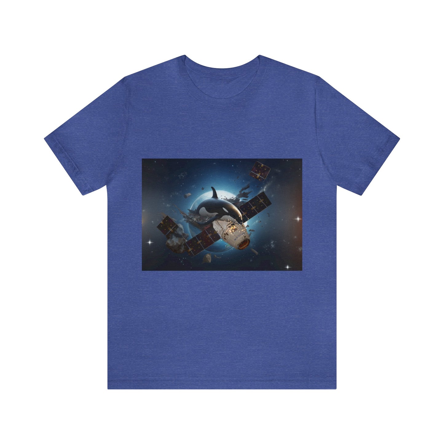 Orca Whales x SpaceX - Orcas Eat the Rich in Space - Unisex Jersey Short Sleeve Tee