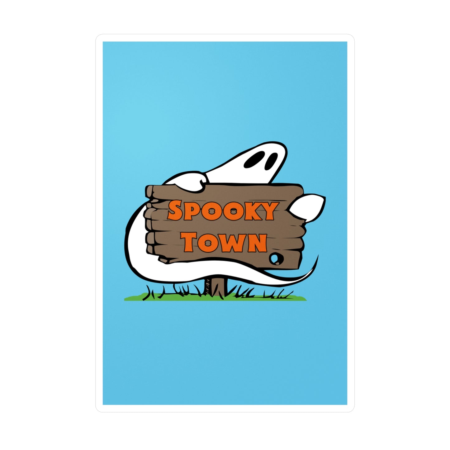 Spooky Town Ghost Sign (Blue) - Spoopy Collection - Kiss-Cut Vinyl Decals