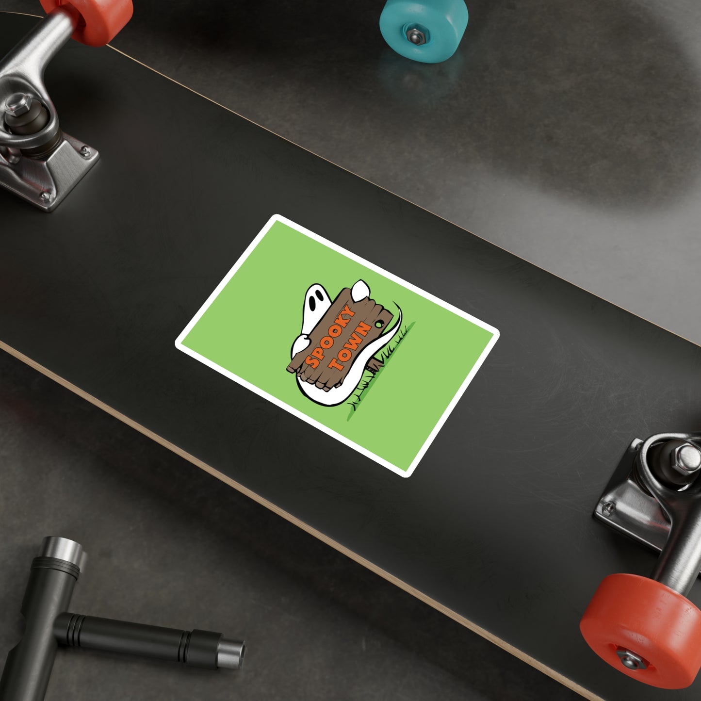 Spooky Town Ghost Sign (Green) - Spoopy Collection - Kiss-Cut Vinyl Decals