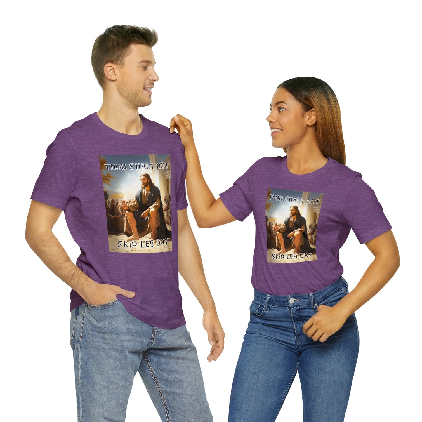 Thou Shalt Not Skip Leg Day - Jesus Christ -Unisex Jersey Short Sleeve Tee