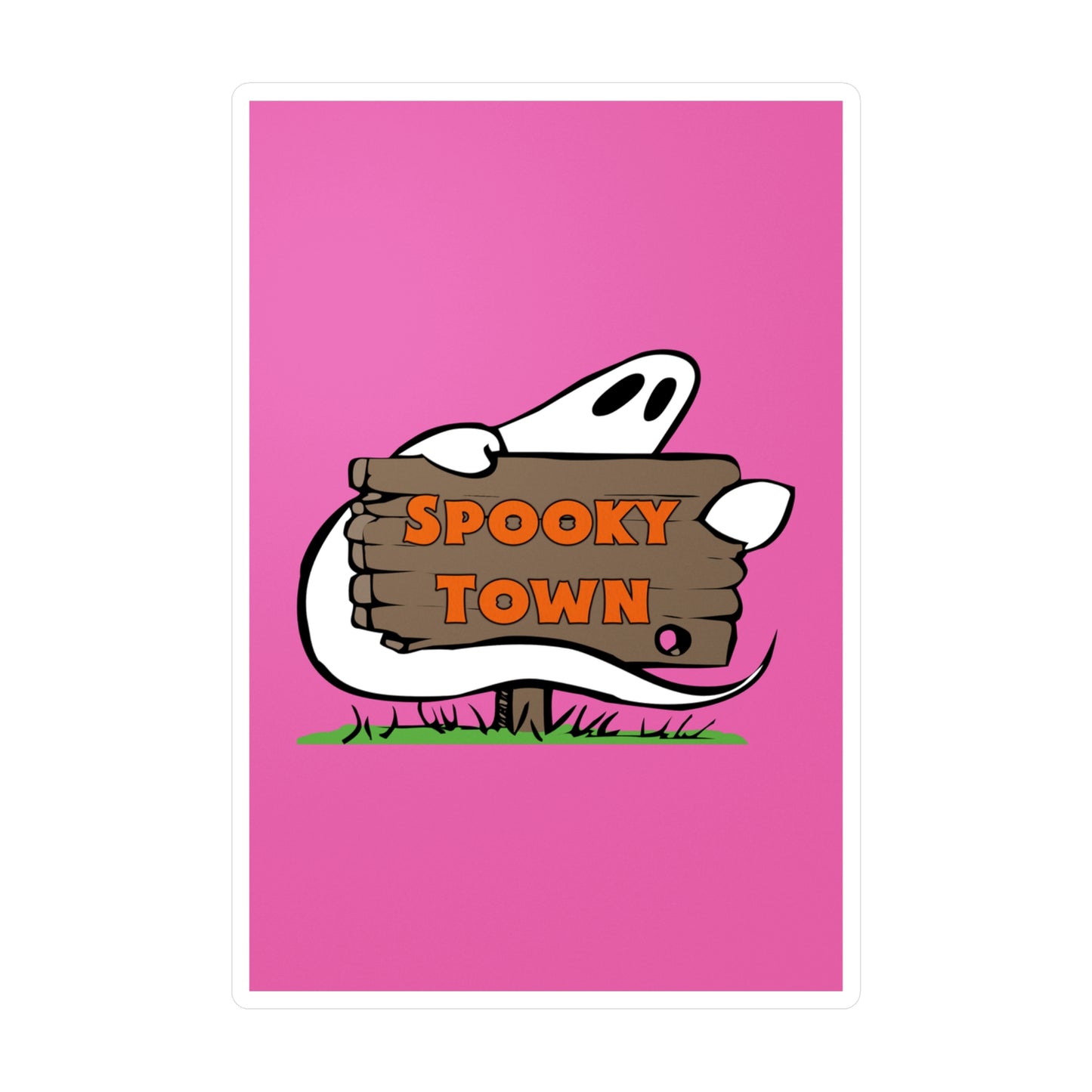 Spooky Town Ghost Sign (Pink) - Spoopy Collection - Kiss-Cut Vinyl Decals