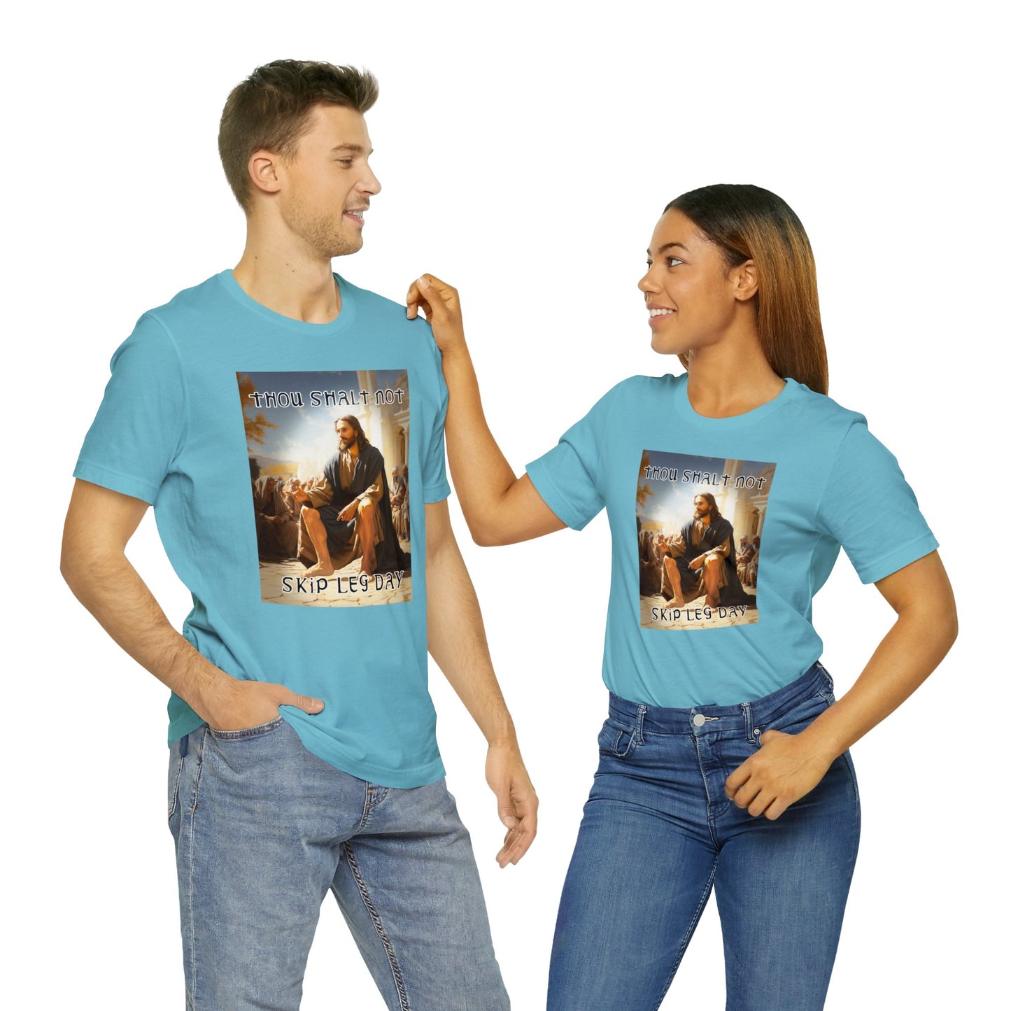 Thou Shalt Not Skip Leg Day - Jesus Christ -Unisex Jersey Short Sleeve Tee
