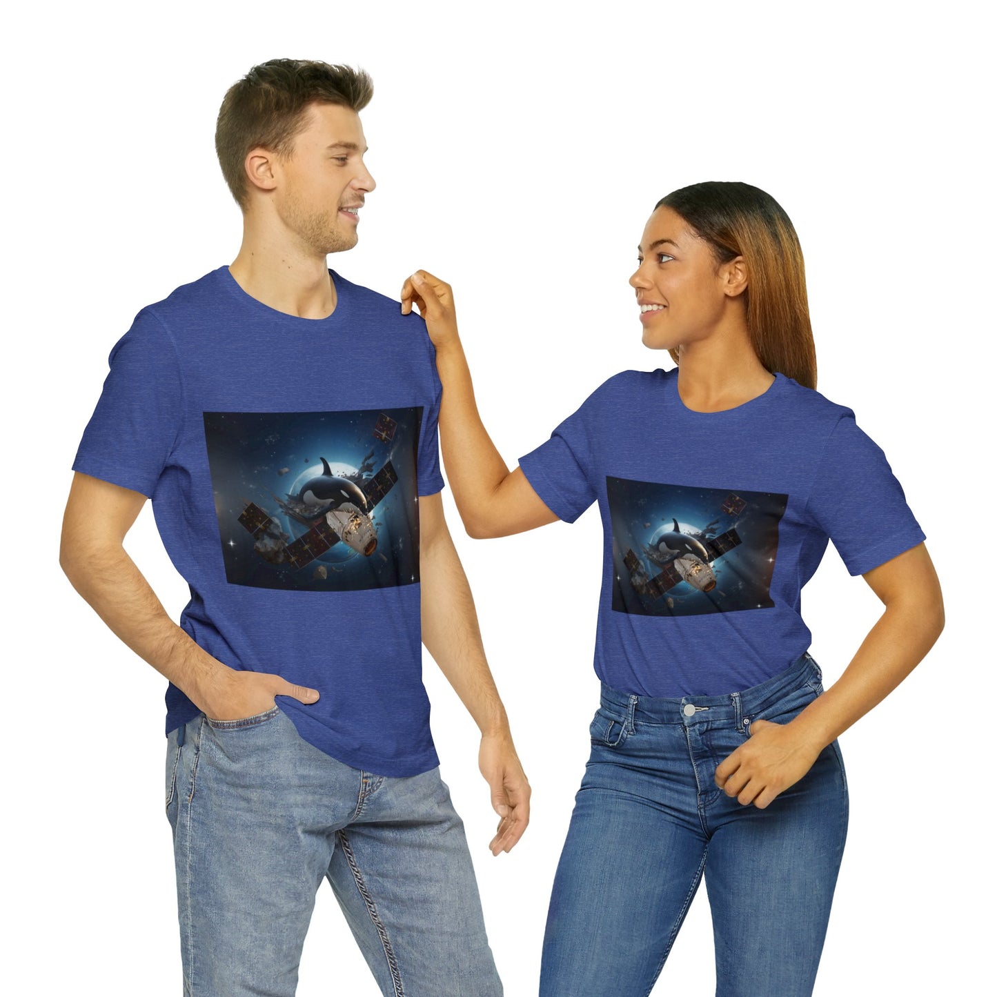 Orca Whales x SpaceX - Orcas Eat the Rich in Space - Unisex Jersey Short Sleeve Tee