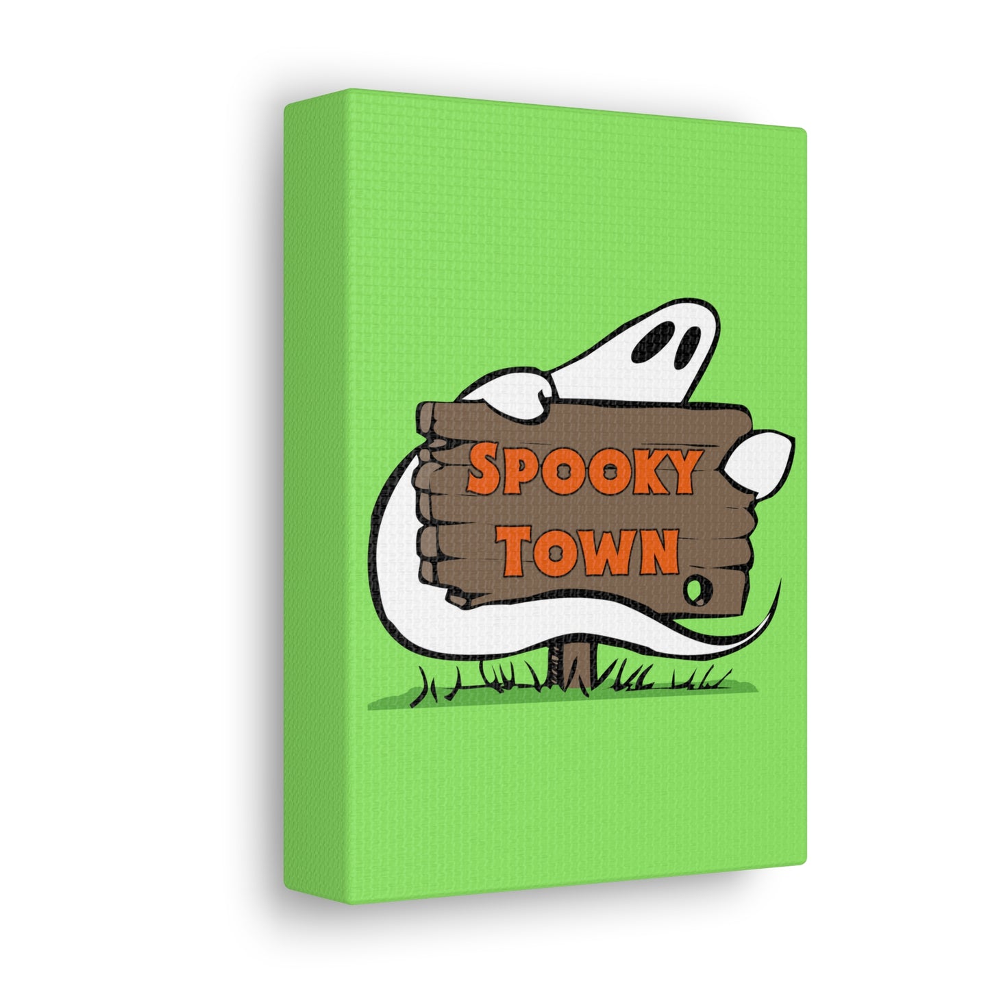 Spooky Town Ghost Sign (Green) - Spoopy Collection - Canvas Gallery Wraps
