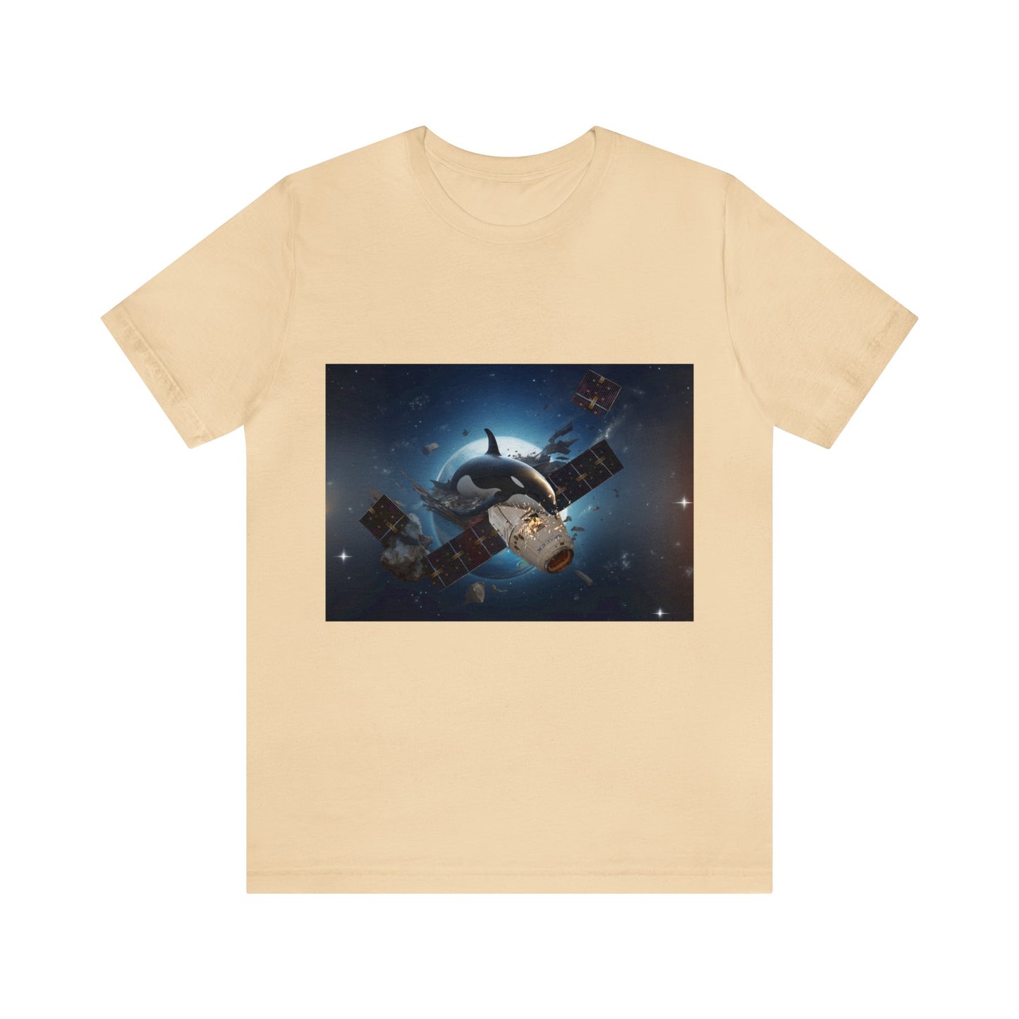 Orca Whales x SpaceX - Orcas Eat the Rich in Space - Unisex Jersey Short Sleeve Tee