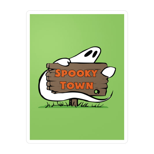 Spooky Town Ghost Sign (Green) - Spoopy Collection - Kiss-Cut Vinyl Decals