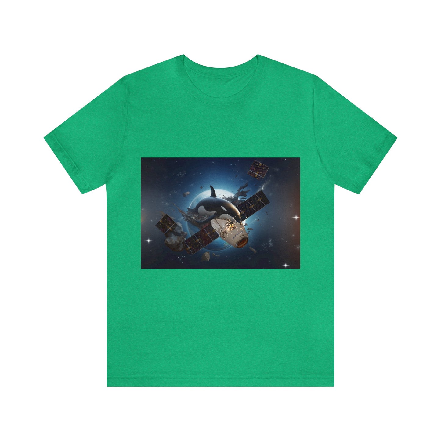 Orca Whales x SpaceX - Orcas Eat the Rich in Space - Unisex Jersey Short Sleeve Tee