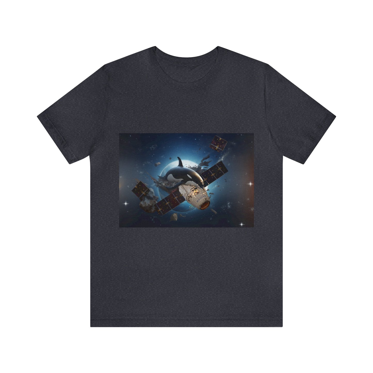 Orca Whales x SpaceX - Orcas Eat the Rich in Space - Unisex Jersey Short Sleeve Tee