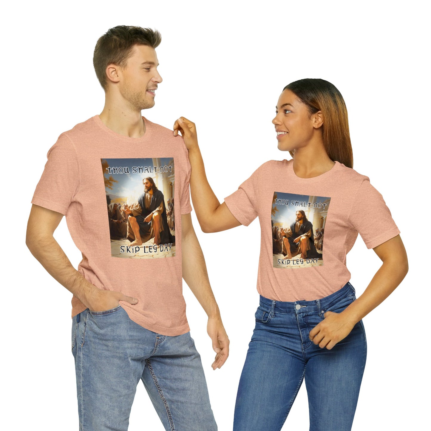 Thou Shalt Not Skip Leg Day - Jesus Christ -Unisex Jersey Short Sleeve Tee
