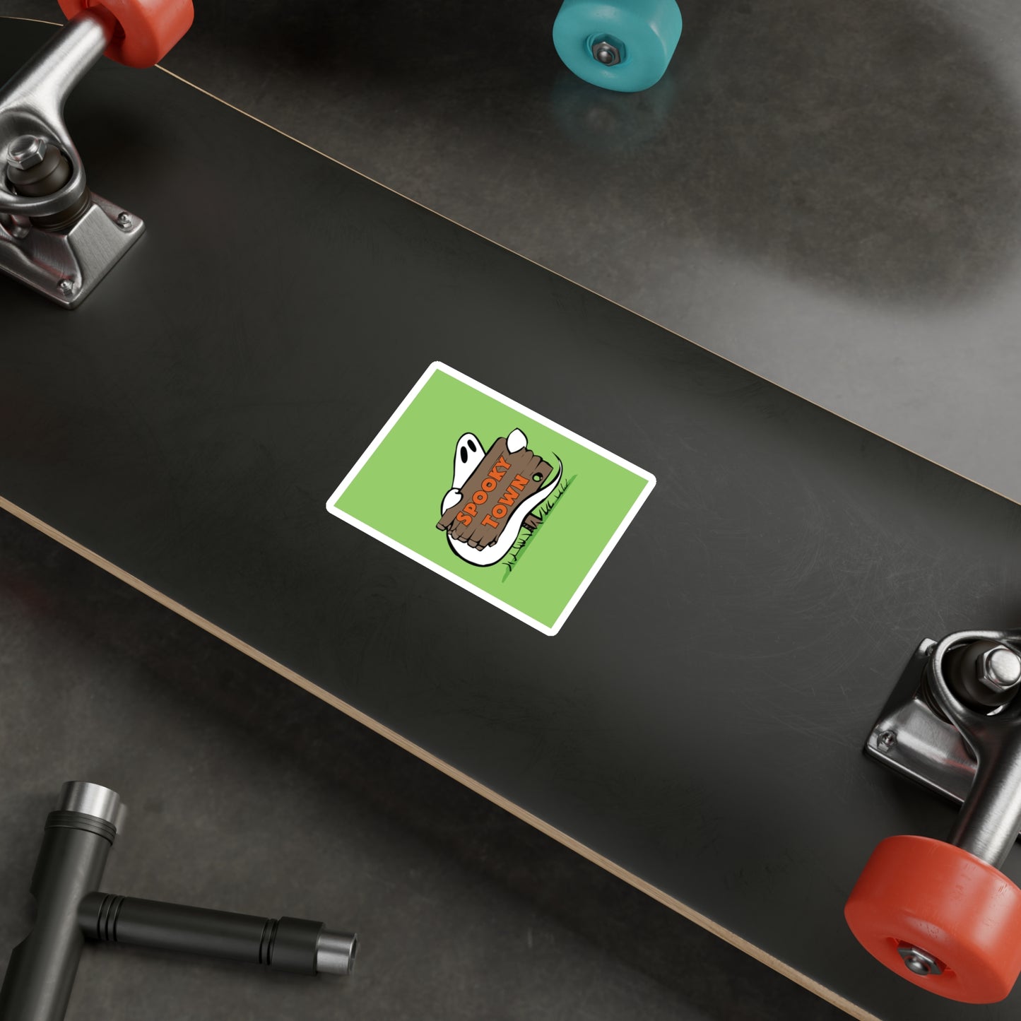 Spooky Town Ghost Sign (Green) - Spoopy Collection - Kiss-Cut Vinyl Decals