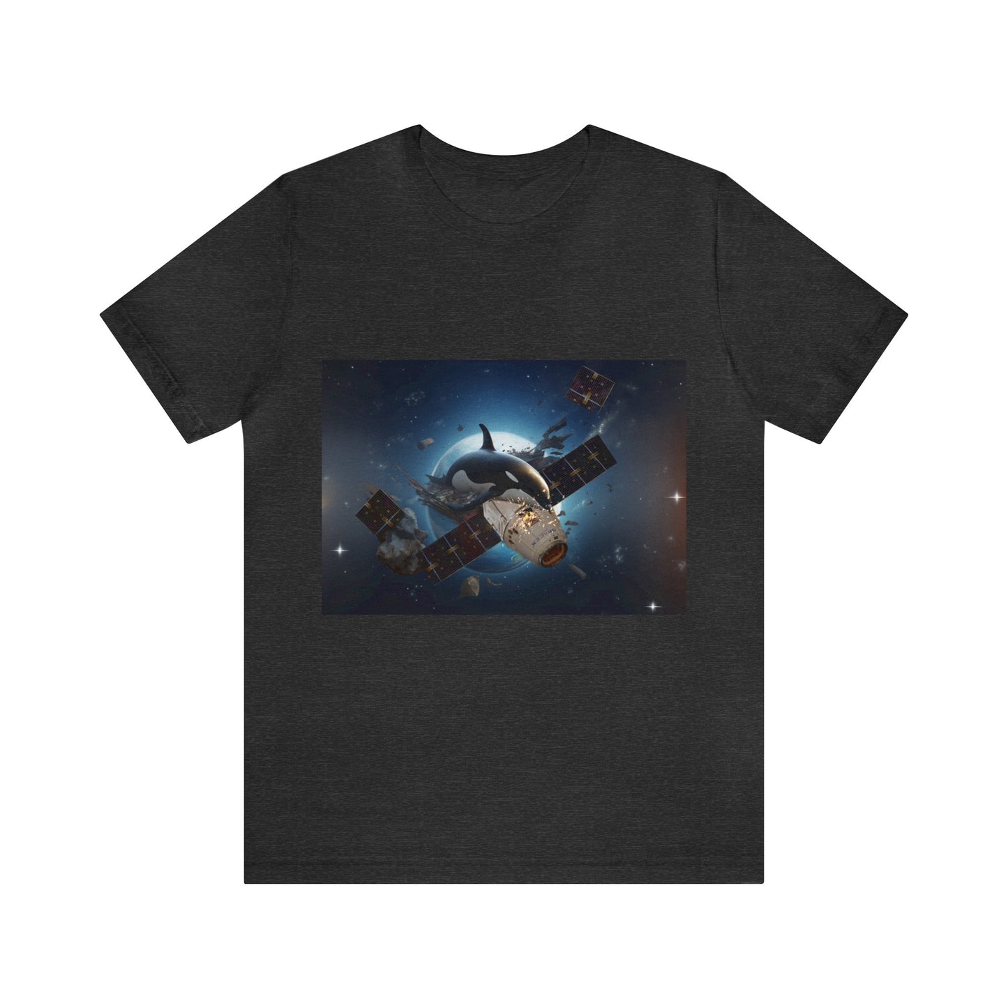 Orca Whales x SpaceX - Orcas Eat the Rich in Space - Unisex Jersey Short Sleeve Tee
