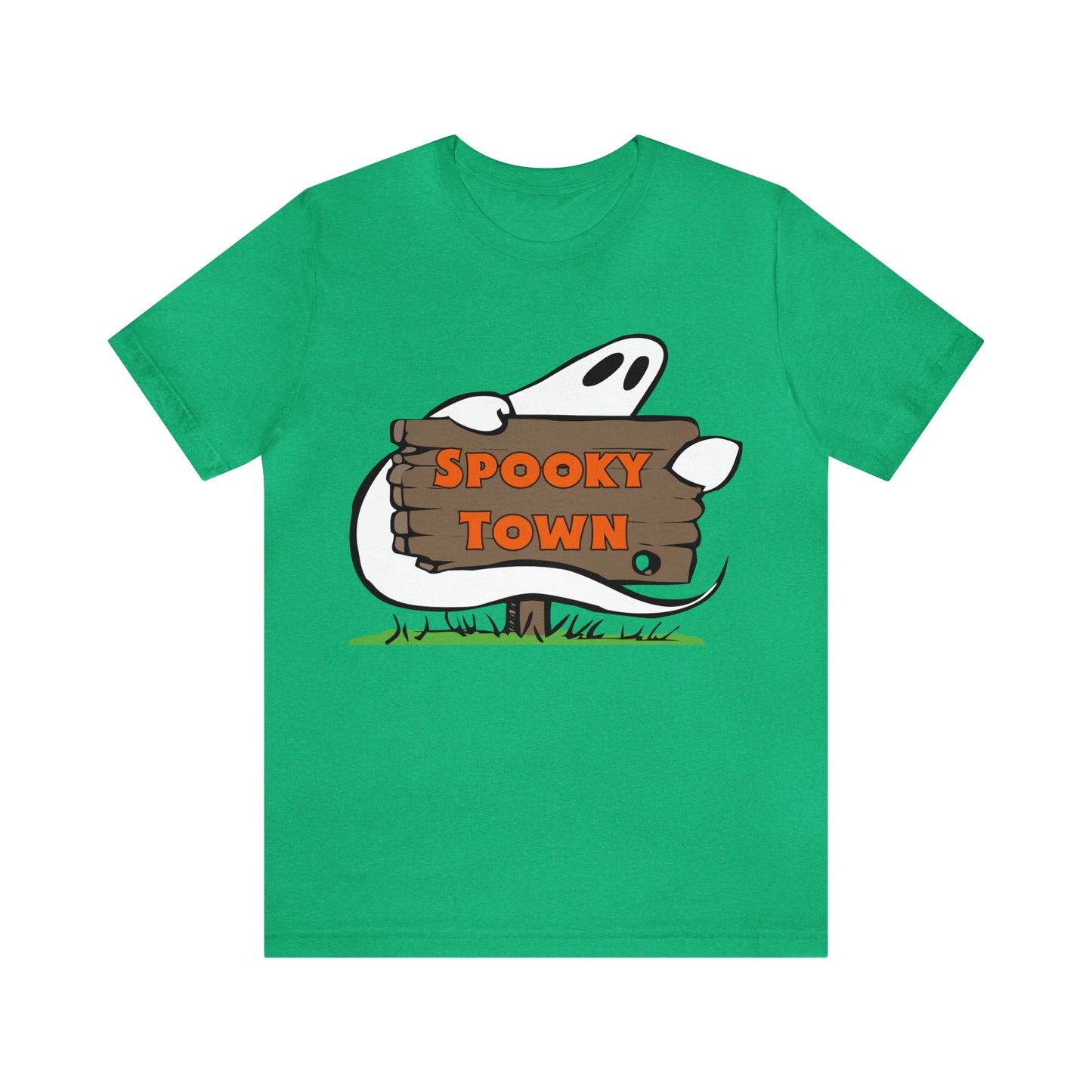 Spooky Town Ghost Sign - Spoopy Collection - Unisex Jersey Short Sleeve Tee