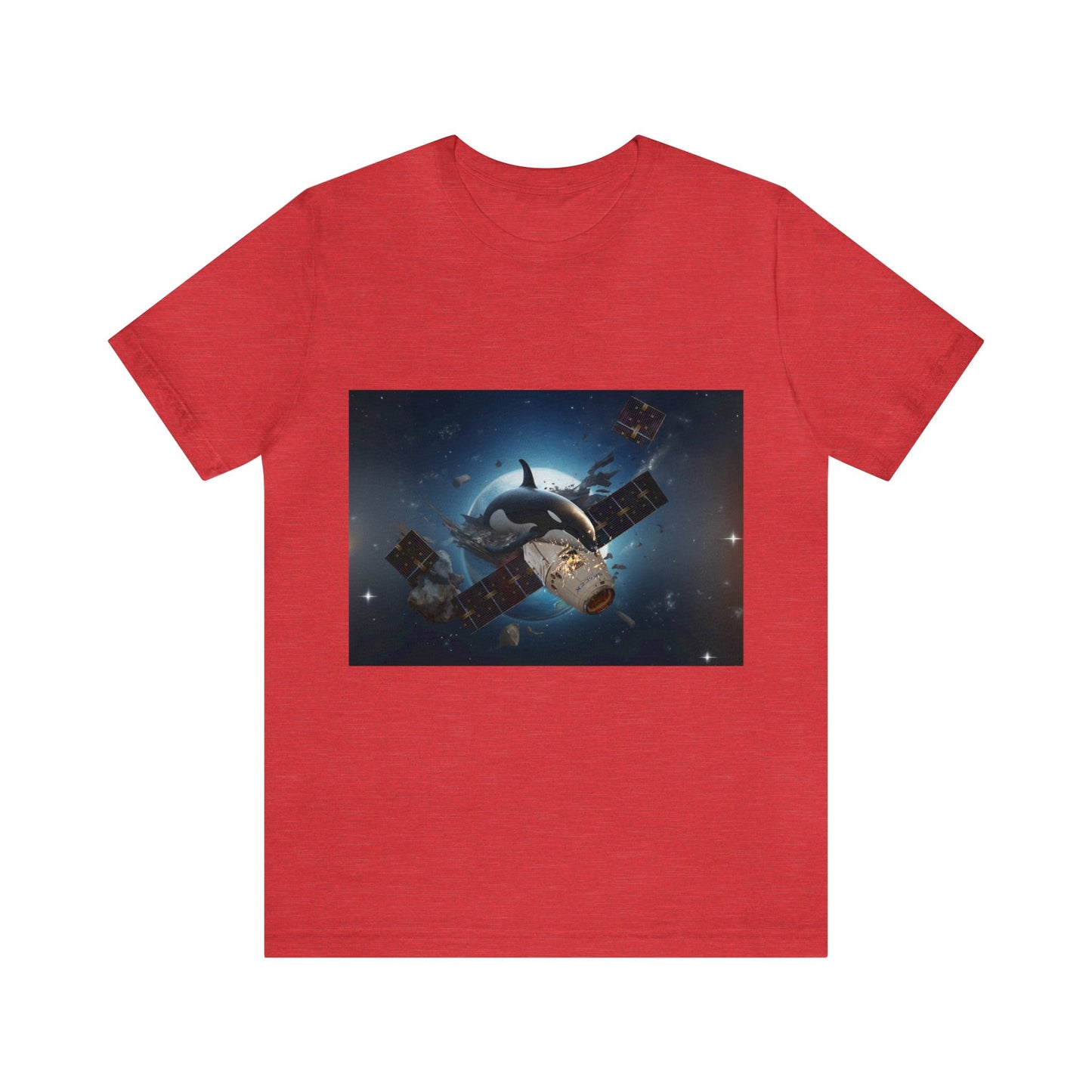 Orca Whales x SpaceX - Orcas Eat the Rich in Space - Unisex Jersey Short Sleeve Tee