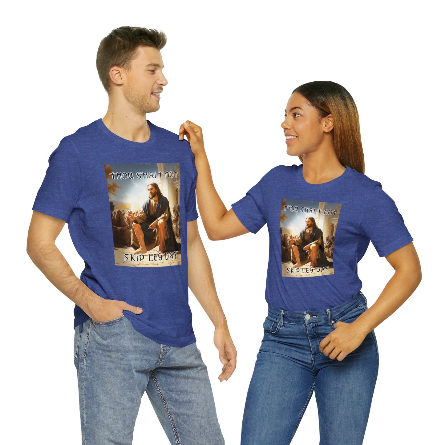 Thou Shalt Not Skip Leg Day - Jesus Christ -Unisex Jersey Short Sleeve Tee