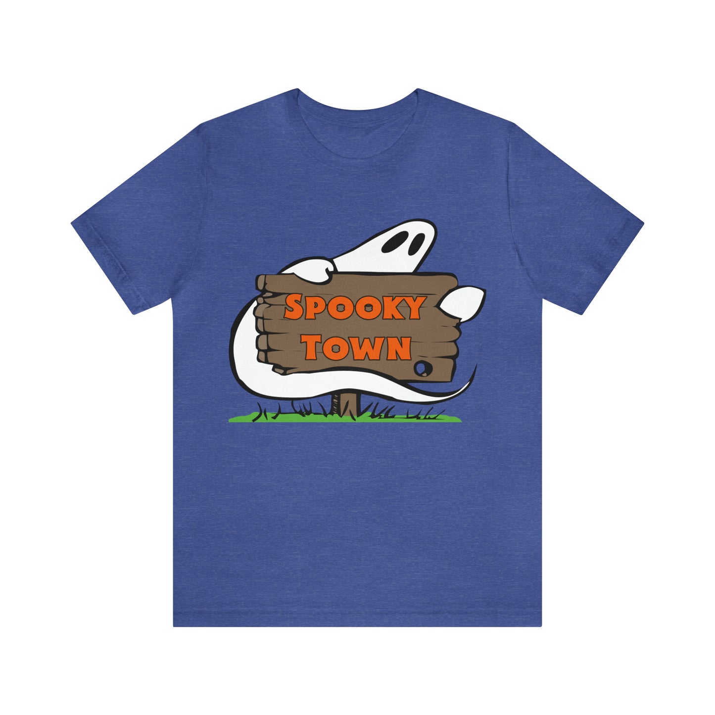 Spooky Town Ghost Sign - Spoopy Collection - Unisex Jersey Short Sleeve Tee