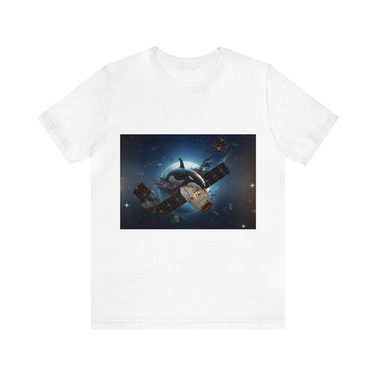 Orca Whales x SpaceX - Orcas Eat the Rich in Space - Unisex Jersey Short Sleeve Tee