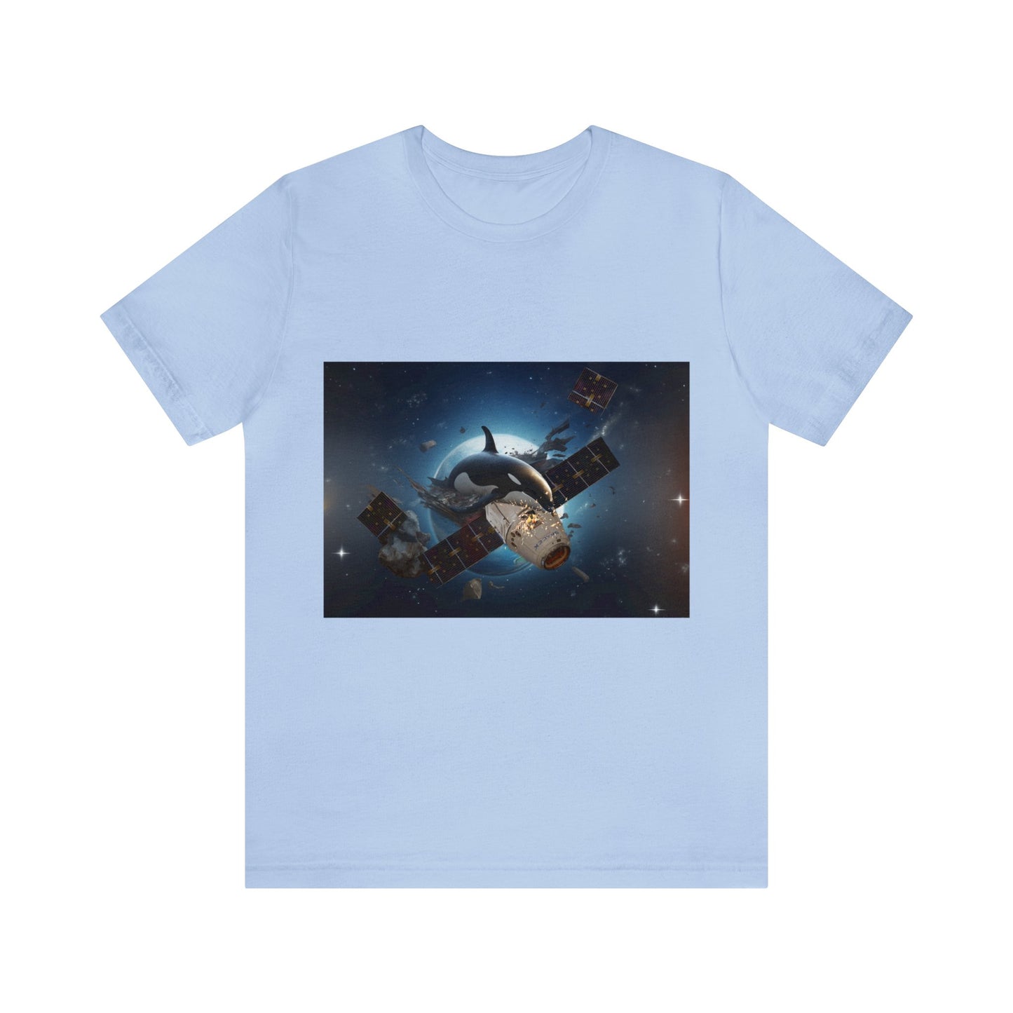 Orca Whales x SpaceX - Orcas Eat the Rich in Space - Unisex Jersey Short Sleeve Tee