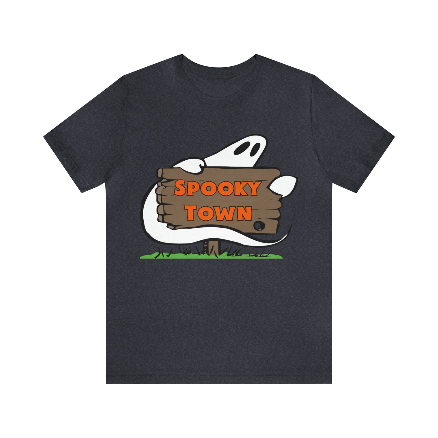 Spooky Town Ghost Sign - Spoopy Collection - Unisex Jersey Short Sleeve Tee