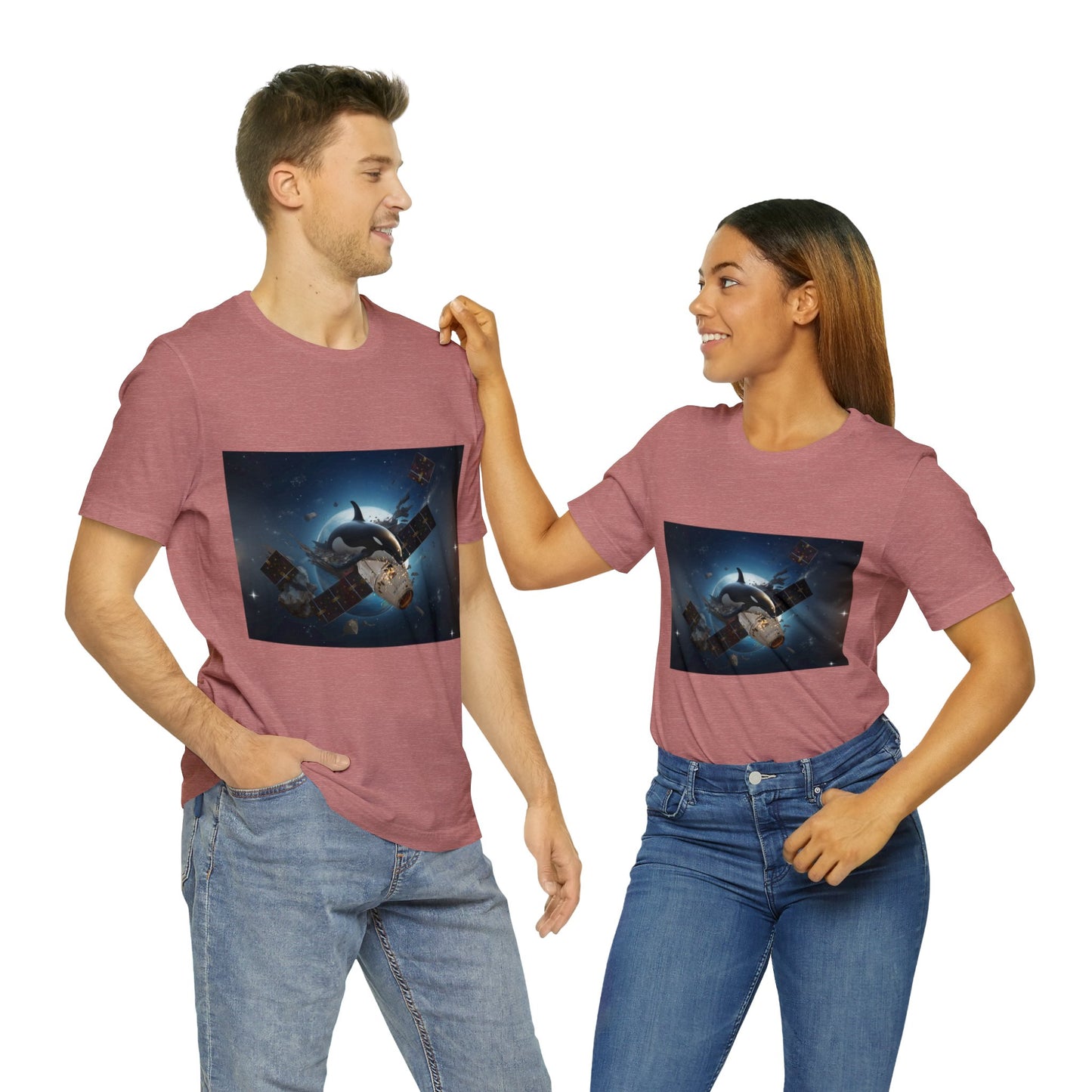 Orca Whales x SpaceX - Orcas Eat the Rich in Space - Unisex Jersey Short Sleeve Tee