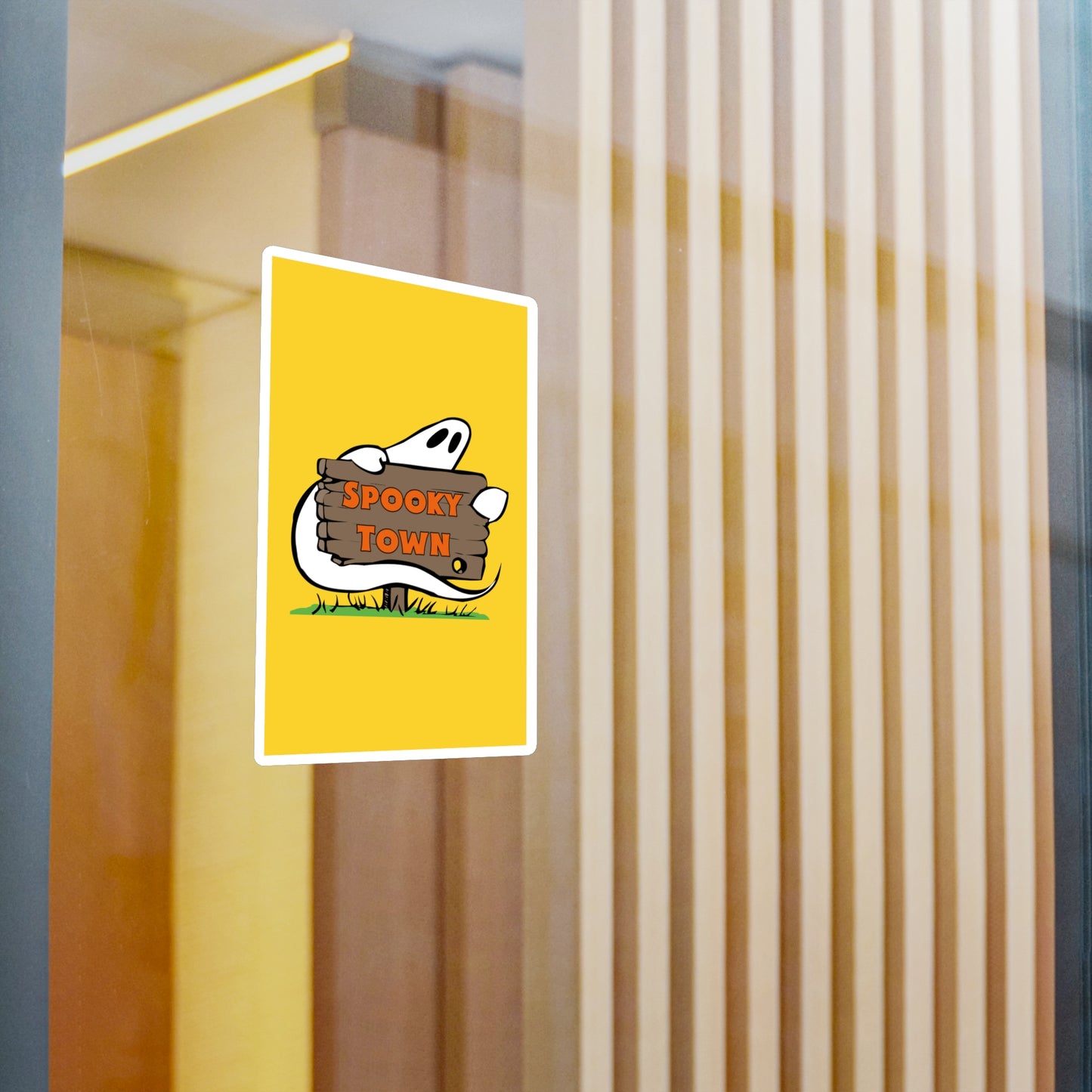 Spooky Town Ghost Sign (Yellow) - Spoopy Collection - Kiss-Cut Vinyl Decals