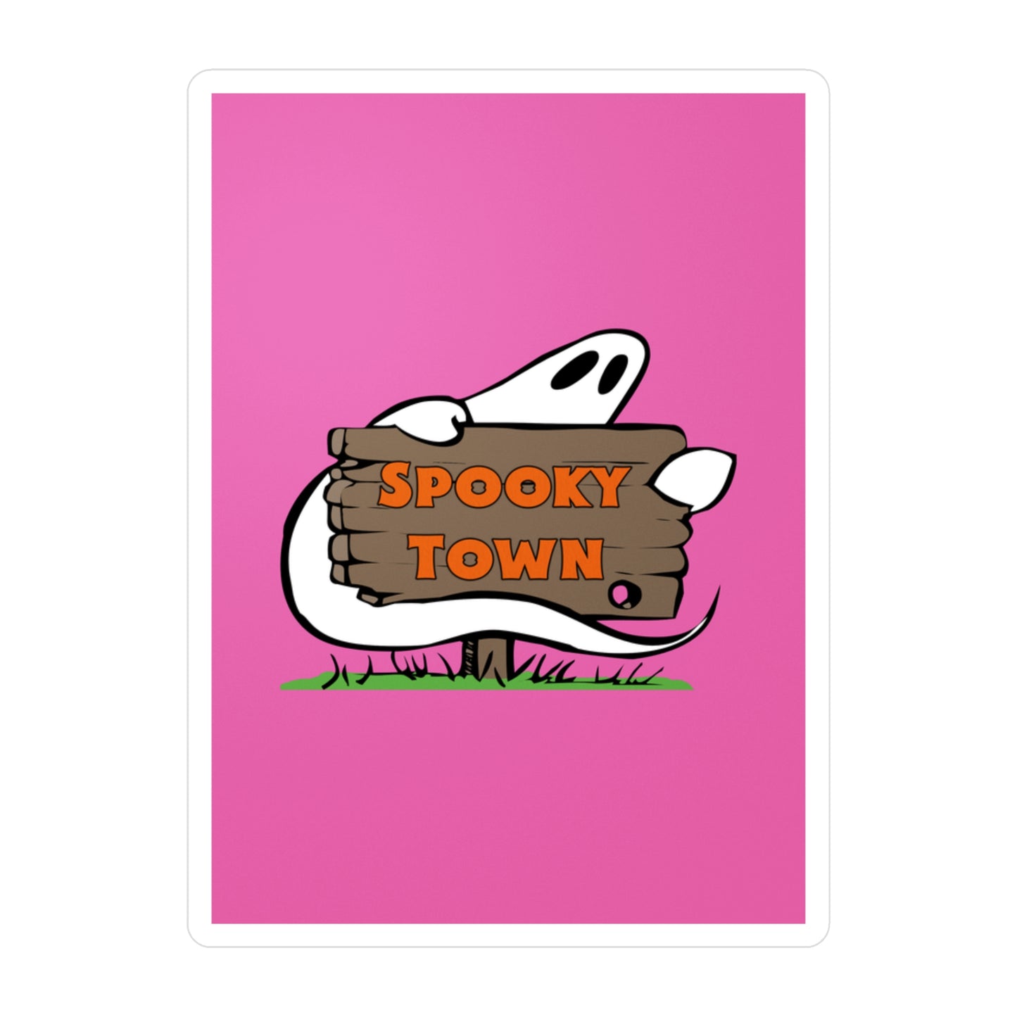 Spooky Town Ghost Sign (Pink) - Spoopy Collection - Kiss-Cut Vinyl Decals