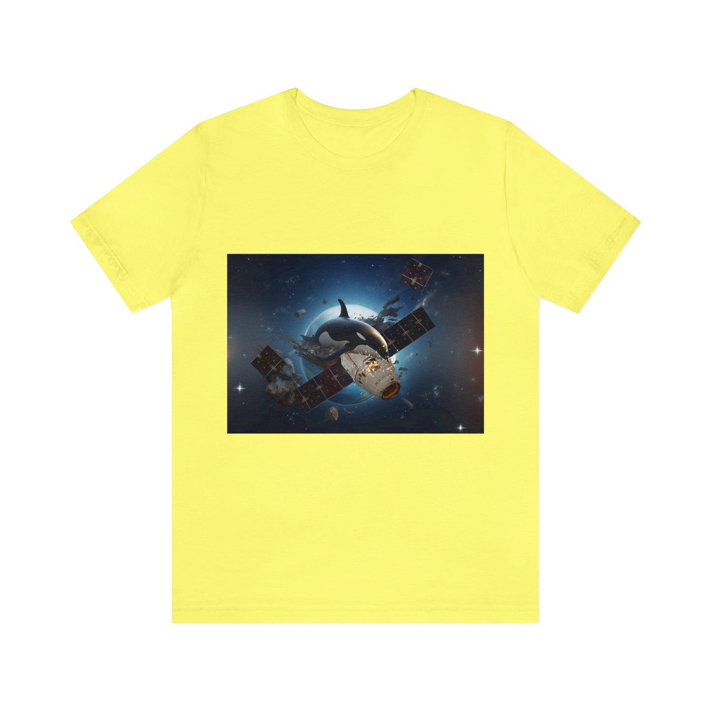 Orca Whales x SpaceX - Orcas Eat the Rich in Space - Unisex Jersey Short Sleeve Tee
