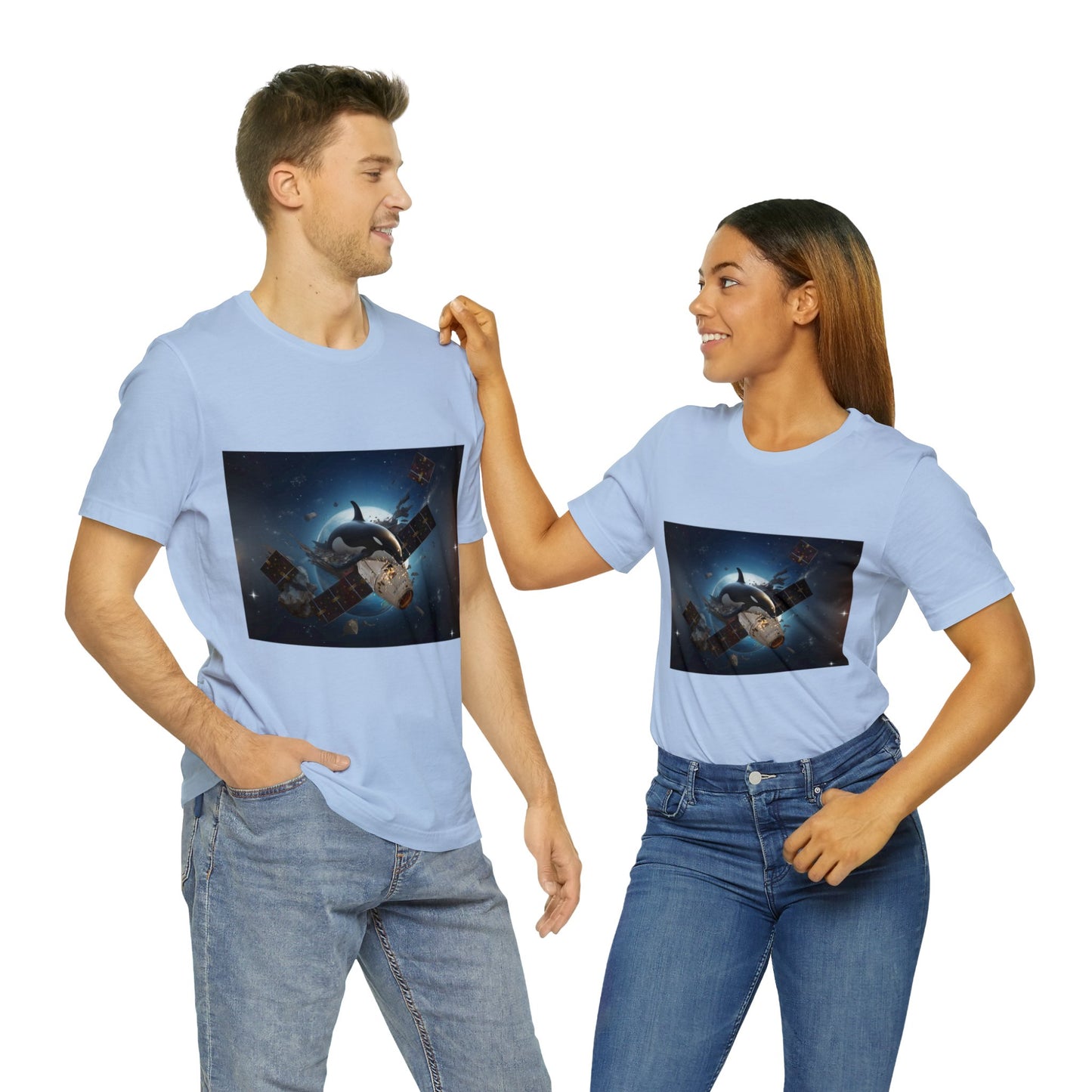 Orca Whales x SpaceX - Orcas Eat the Rich in Space - Unisex Jersey Short Sleeve Tee
