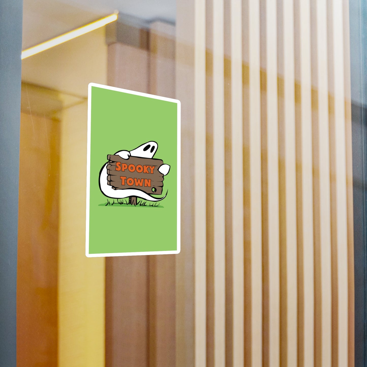 Spooky Town Ghost Sign (Green) - Spoopy Collection - Kiss-Cut Vinyl Decals