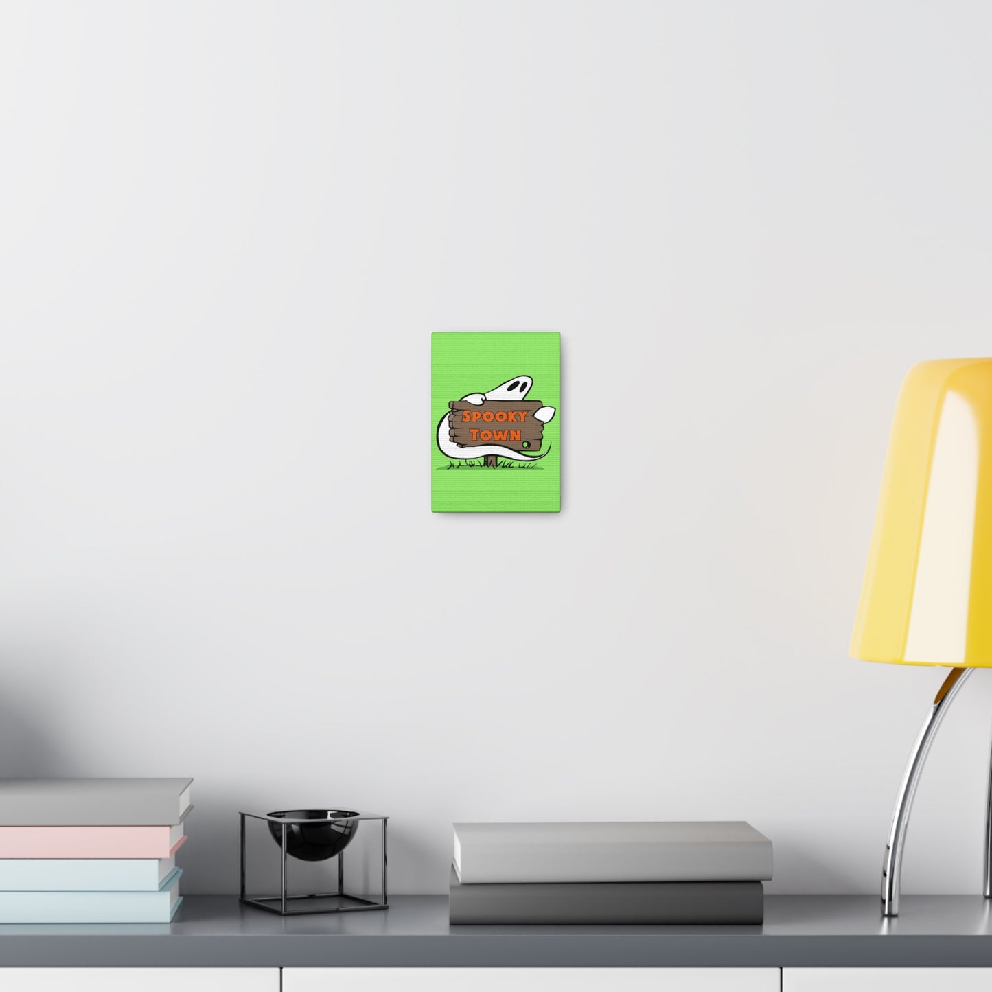 Spooky Town Ghost Sign (Green) - Spoopy Collection - Canvas Gallery Wraps
