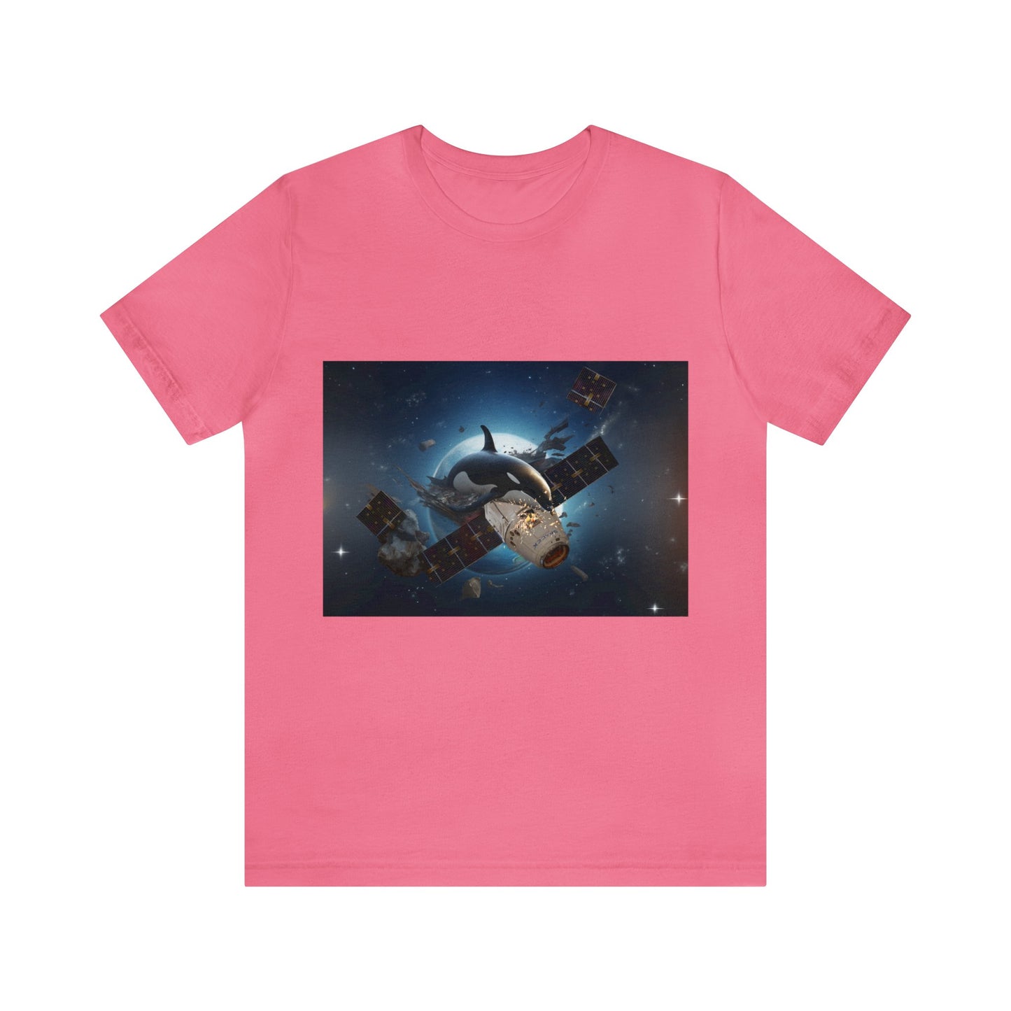 Orca Whales x SpaceX - Orcas Eat the Rich in Space - Unisex Jersey Short Sleeve Tee