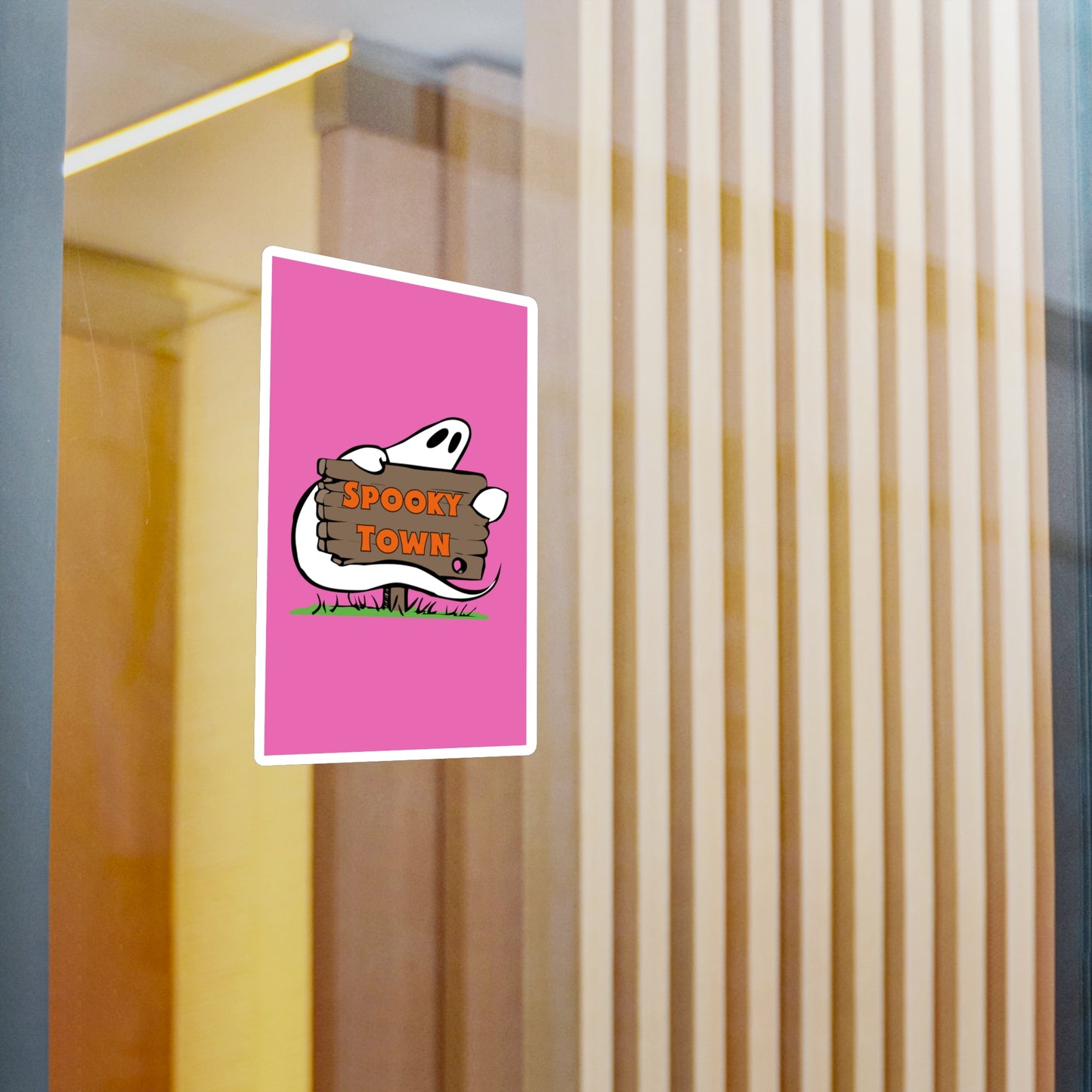 Spooky Town Ghost Sign (Pink) - Spoopy Collection - Kiss-Cut Vinyl Decals