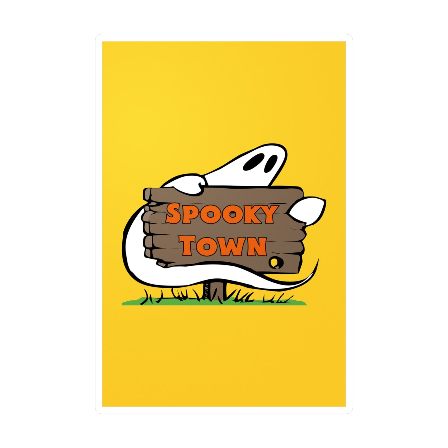 Spooky Town Ghost Sign (Yellow) - Spoopy Collection - Kiss-Cut Vinyl Decals