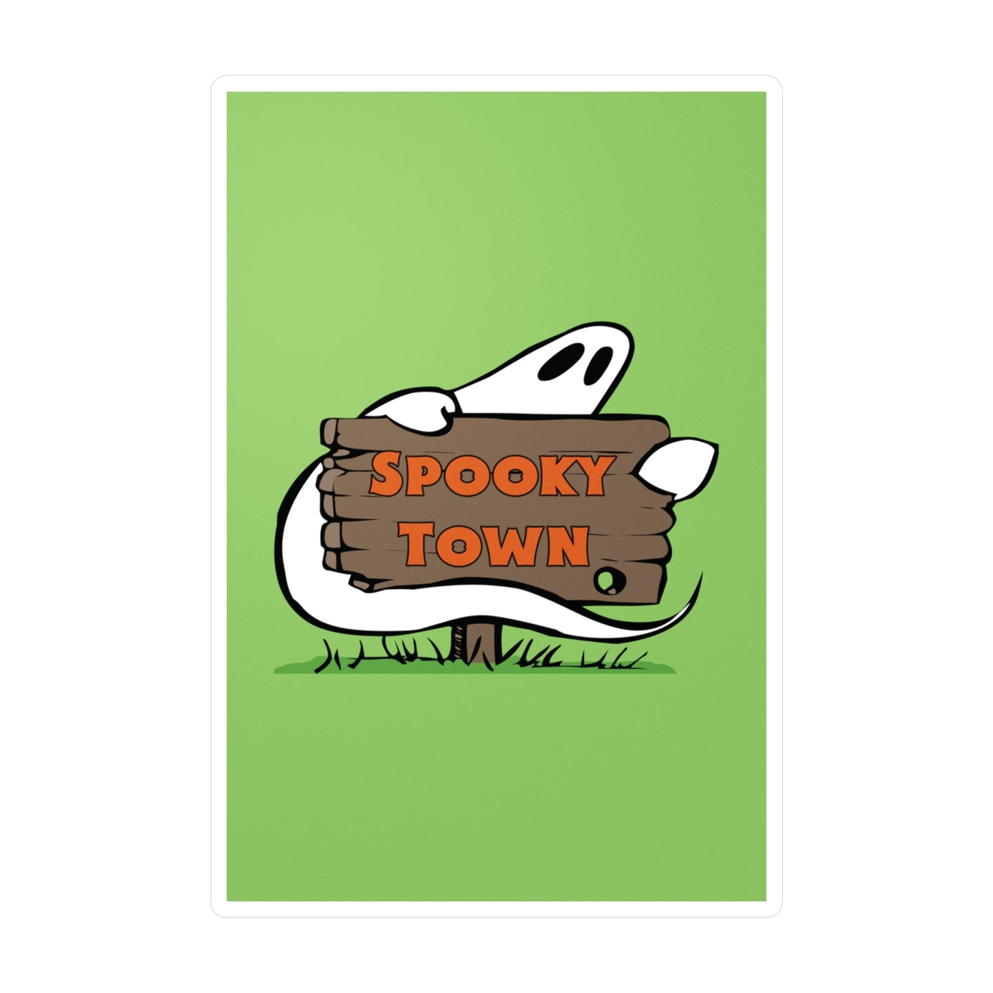 Spooky Town Ghost Sign (Green) - Spoopy Collection - Kiss-Cut Vinyl Decals