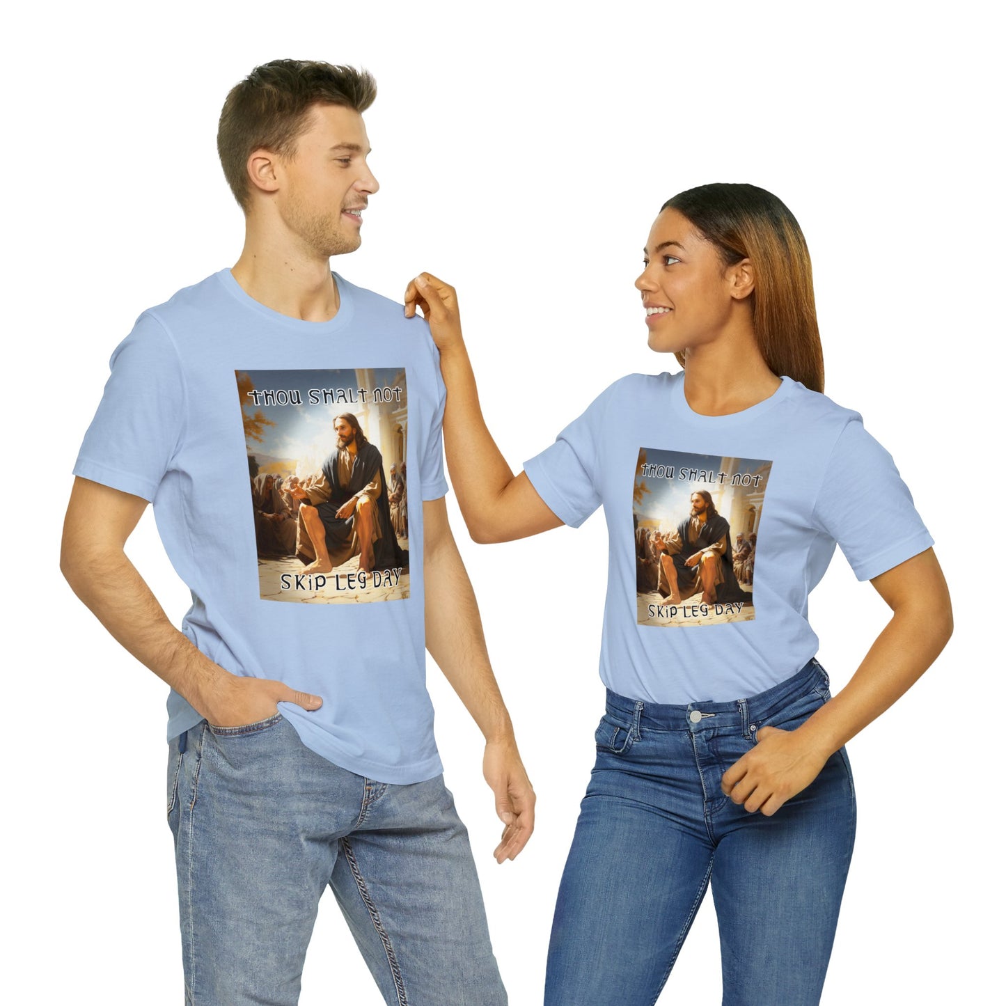 Thou Shalt Not Skip Leg Day - Jesus Christ -Unisex Jersey Short Sleeve Tee