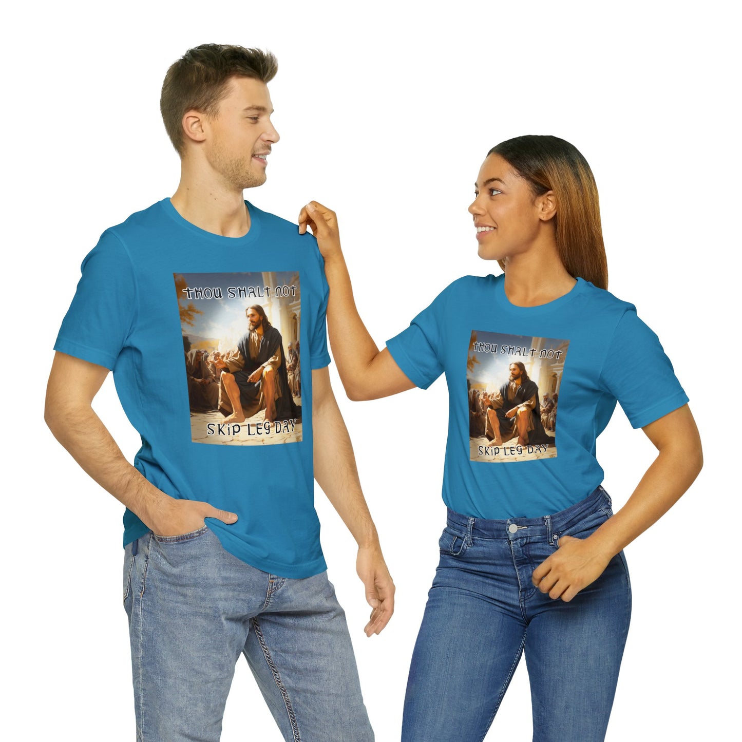 Thou Shalt Not Skip Leg Day - Jesus Christ -Unisex Jersey Short Sleeve Tee