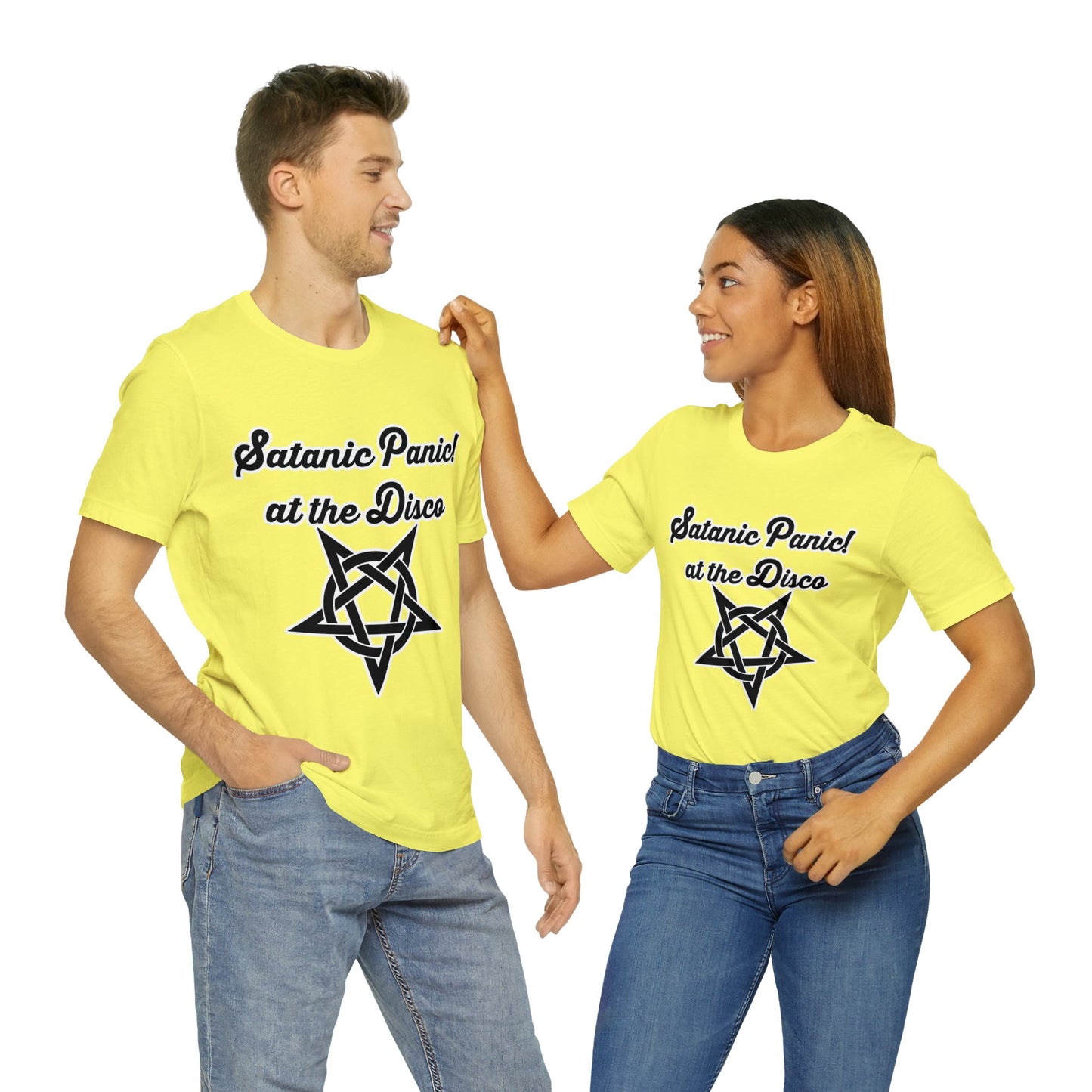 Satanic Panic! At The Disco - Parody - Unisex Jersey Short Sleeve Tee