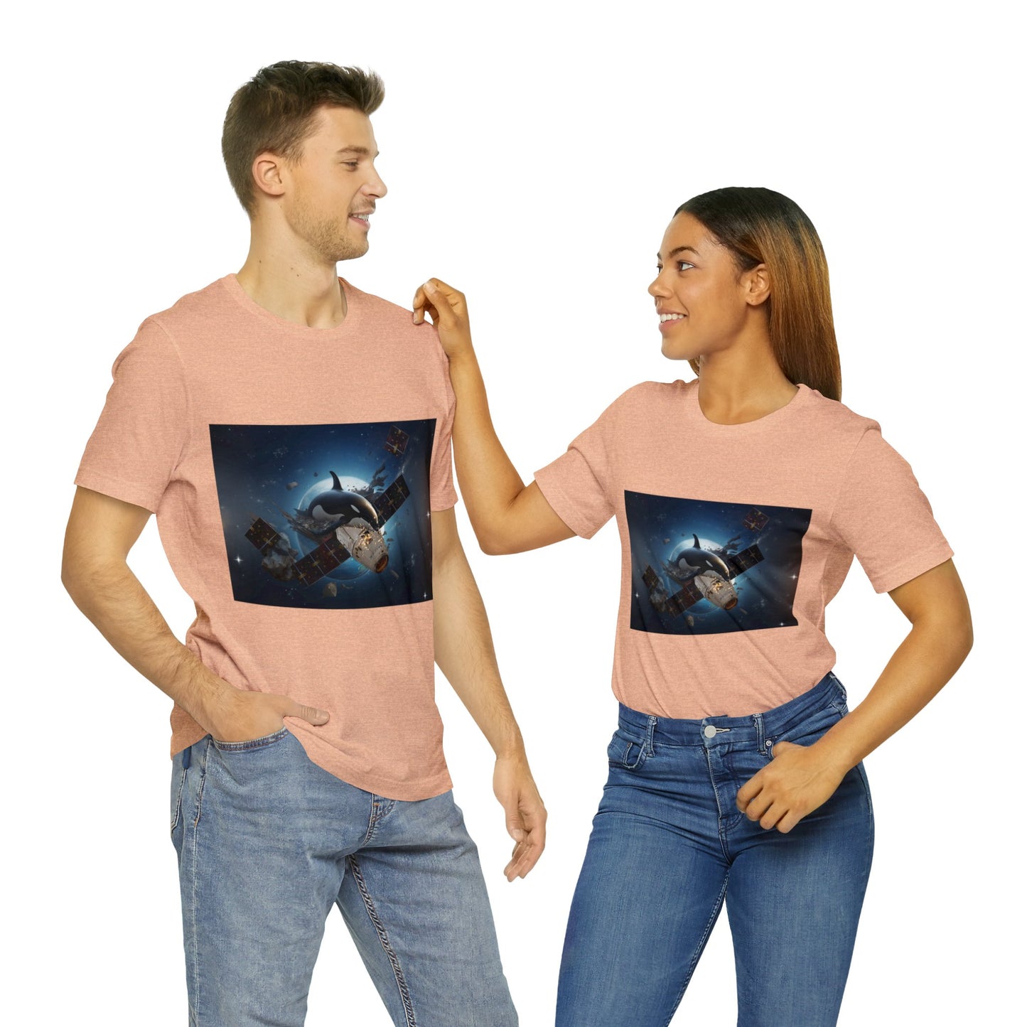 Orca Whales x SpaceX - Orcas Eat the Rich in Space - Unisex Jersey Short Sleeve Tee