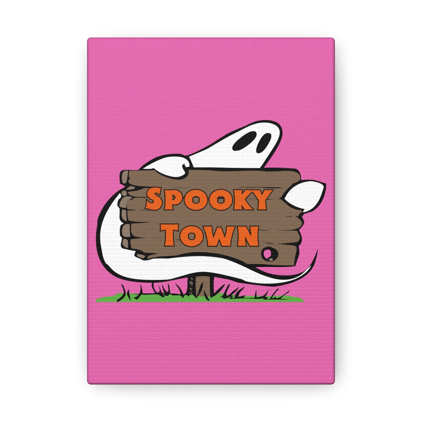 Spooky Town Ghost Sign (Pink) - Spoopy Collection - Canvas Gallery Wraps