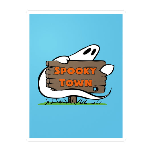 Spooky Town Ghost Sign (Blue) - Spoopy Collection - Kiss-Cut Vinyl Decals